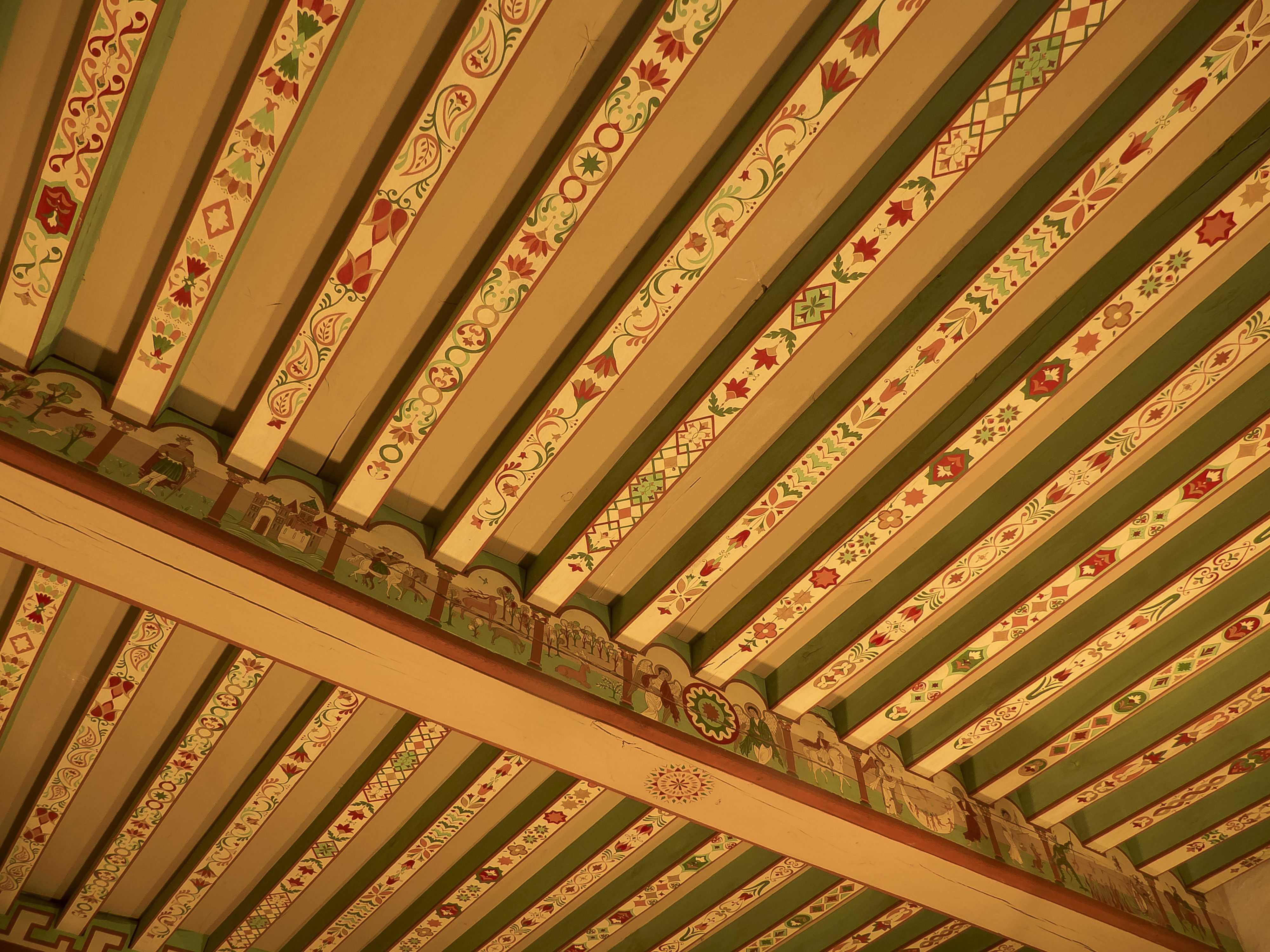 Le plafond de la chambre du Baron